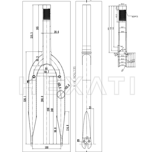 COMEPLAY 20“inch classic zero offset titanium flatland fork with V brake mount
