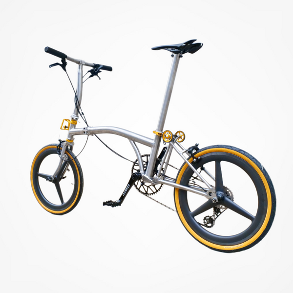 20inch trifold full aero titanium brompton bike rim brake 7 speed  with carbon wheelsets