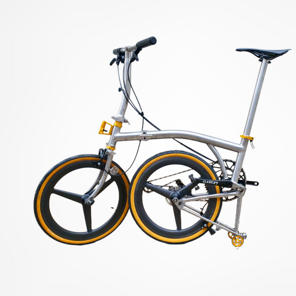 20inch trifold full aero titanium brompton bike rim brake 7 speed  with carbon wheelsets