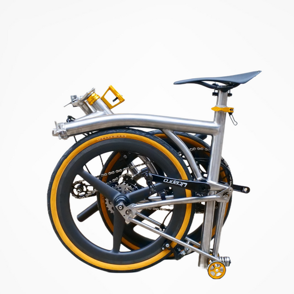 20inch trifold full aero titanium brompton bike rim brake 7 speed  with carbon wheelsets