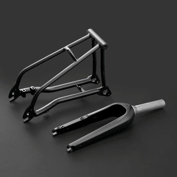 Titanium 3D print front fork and triangle suit for Brompton T Line