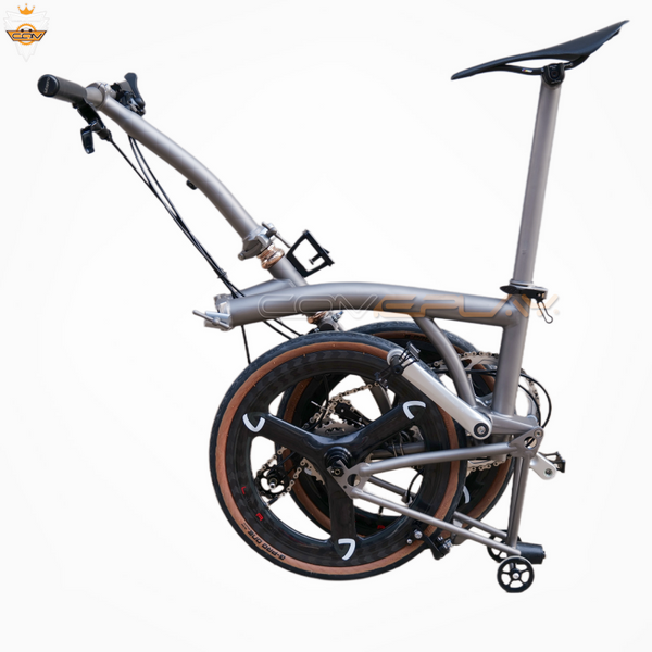 7 speed matte grey full titanium brompton.
