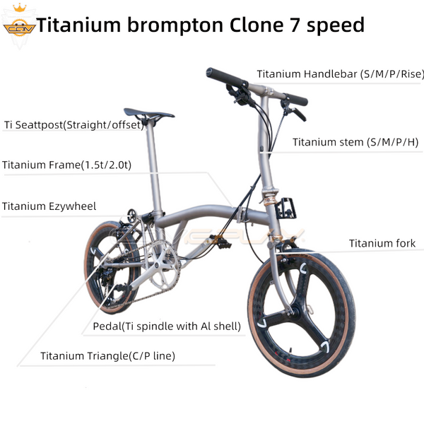 7 speed matte grey full titanium brompton.