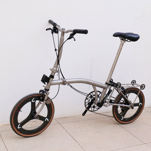 7 speed matte grey full titanium brompton.