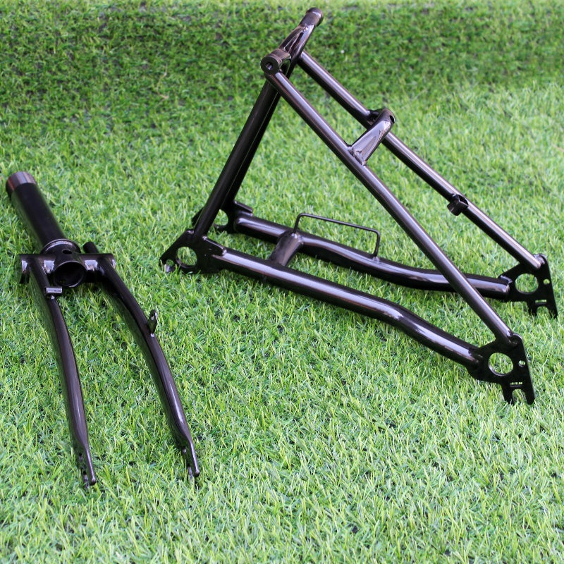 Cadre Arrière EasyTi Titane + Fourche Avant Brompton - Noir Mat - Neuf - 16 Pouces