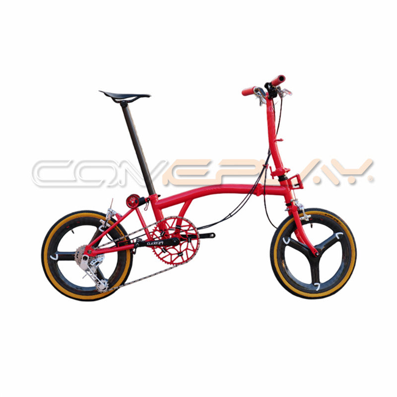 Full aero titanium brompton 16 Inch tri-fold Folding Bike with 7