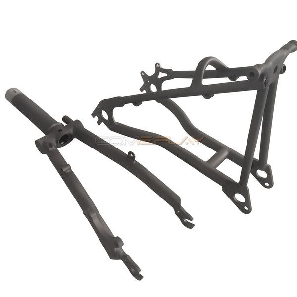 20inch Brompton-compatible titanium rear triangle front fork designed for bromoton disc brakes.