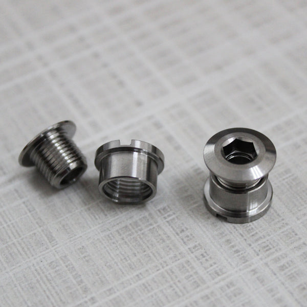 Raw Grade5 Ti6Al4v titanium bike bicycle Crankset Chainring Bolts Nuts  M8* 6.5MM
