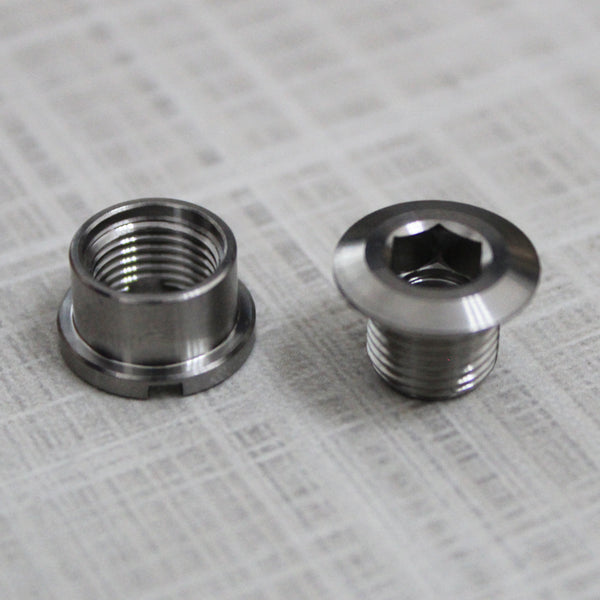 Raw Grade5 Ti6Al4v titanium bike bicycle Crankset Chainring Bolts Nuts  M8* 6.5MM