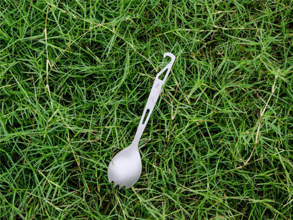Titanium Spork (Spoon Fork) with Bottle Opener Extra Strong Ultra Lightweight (Ti)