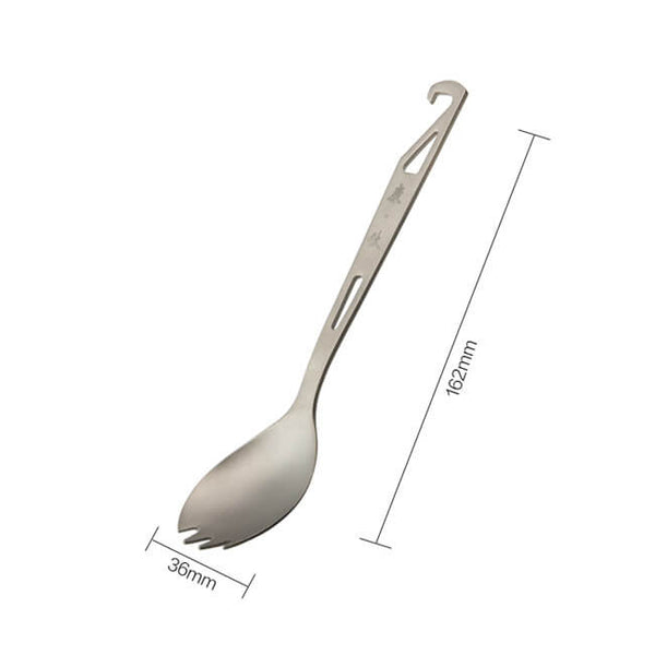 Titanium Spork (Spoon Fork) with Bottle Opener Extra Strong Ultra Lightweight (Ti)