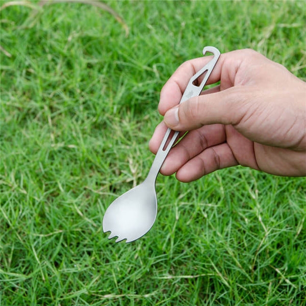 Titanium Spork (Spoon Fork) with Bottle Opener Extra Strong Ultra Lightweight (Ti)
