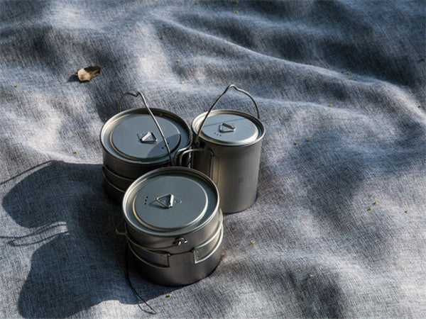 Titanium 1100ml Pot with Bail Handle Cookware for Backpacking Camping