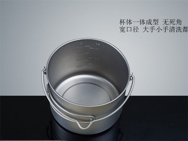 Titanium 1600ml Pot with Bail Handle Cookware for Backpacking Camping