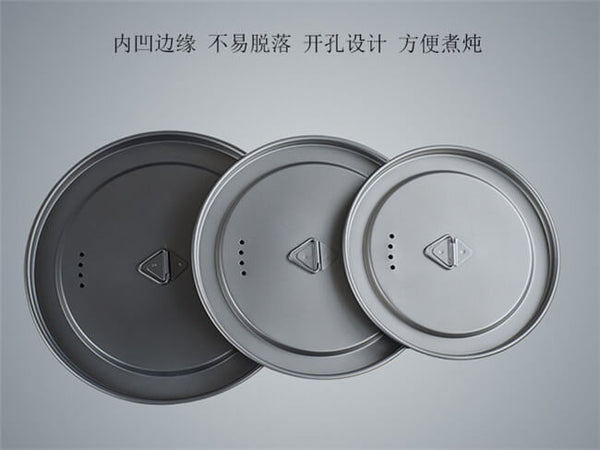 Titanium 1600ml Pot with Bail Handle Cookware for Backpacking Camping