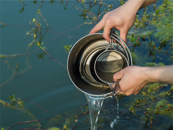 Titanium 1600ml Pot with Bail Handle Cookware for Backpacking Camping