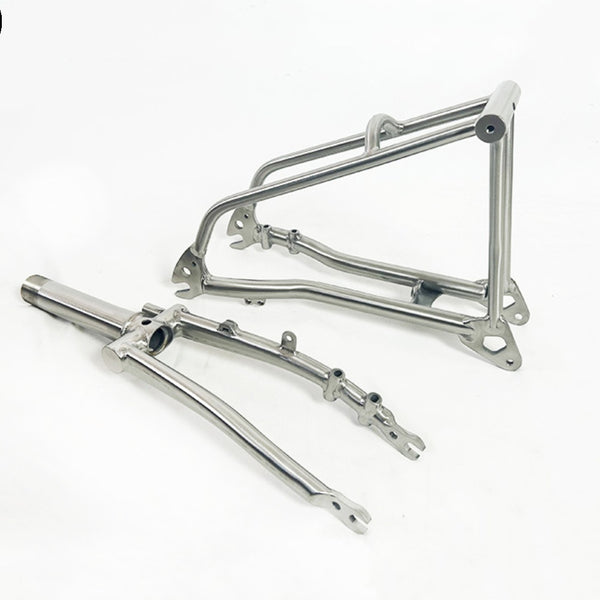 Titanium Brompton gravel P Line 18inch flat disc mount fat tire