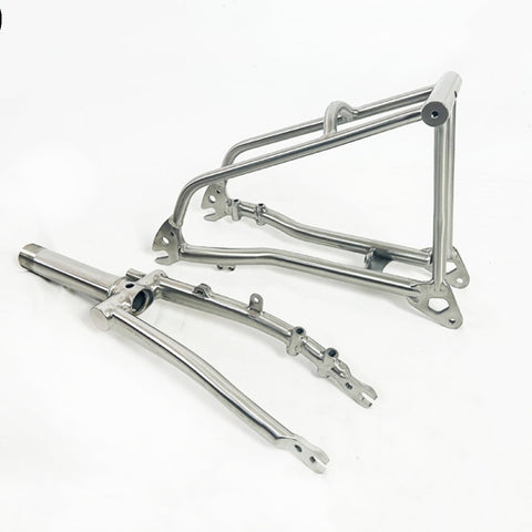 Titanium Brompton gravel P Line 18inch flat disc mount fat tire