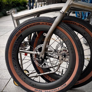 Titanium 18inch flat disc mount fork and triangle  suit for Brompton P Line ( tire max 18x2.0 )