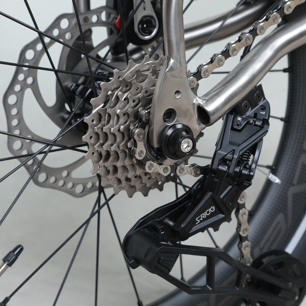 18inchx2.0 Full Titanium Trifold brompton with flat Disc Brake and carbon wheelset, 7speed