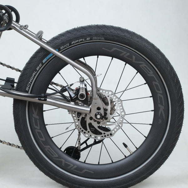 18inchx2.0 Full Titanium Trifold brompton with flat Disc Brake and carbon wheelset, 7speed