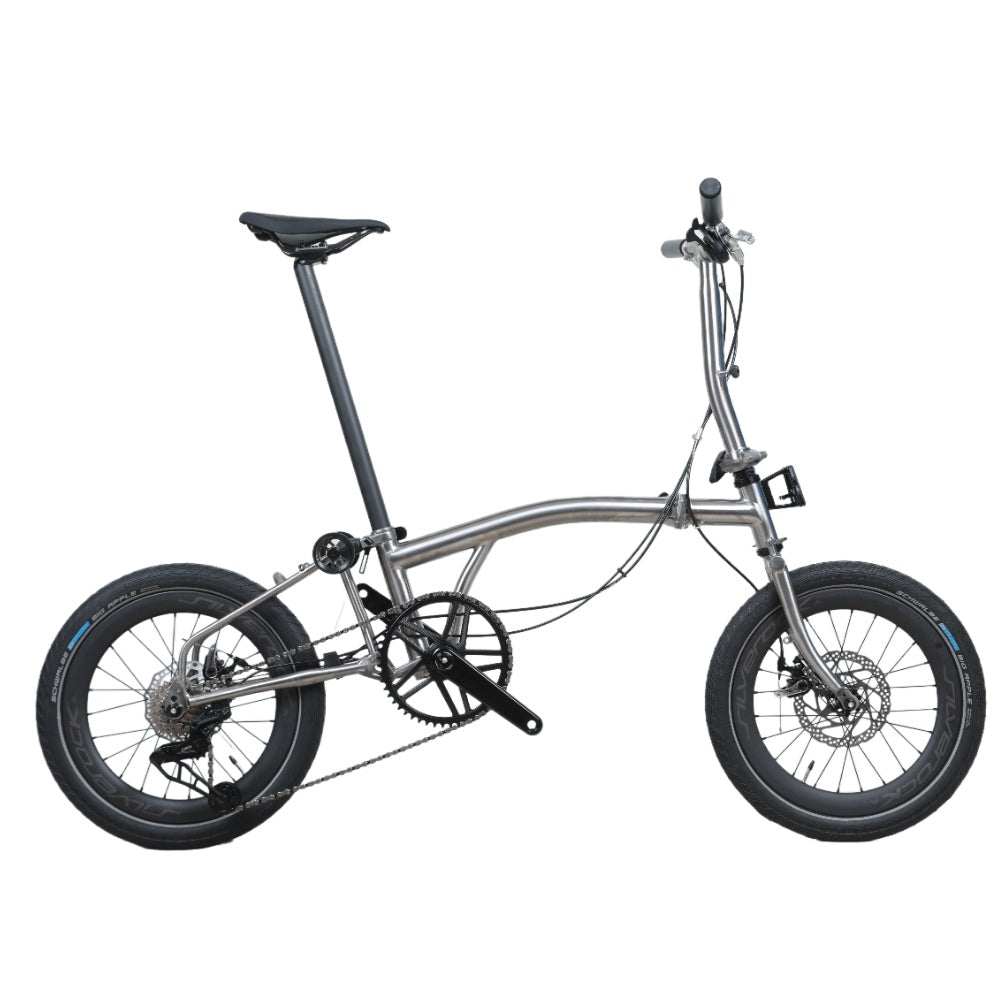 18inchx2.0 Full Titanium Trifold brompton with flat Disc Brake and