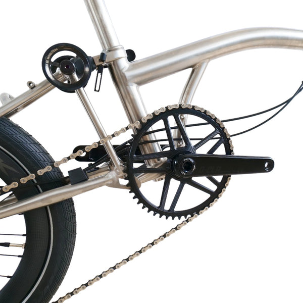 18inchx2.0 Full Titanium Trifold brompton with flat Disc Brake and carbon wheelset, 7speed