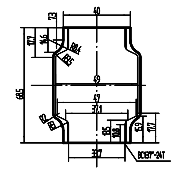 BSA Threaded Bottom Bracket Shell - 68mm | Grade 5 Titanium | For Custom Bike Frames