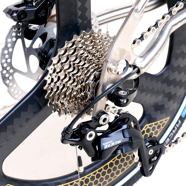 20inch Full Titanium Trifold brompton Bike with Disc Brake and carbon wheelset, 11speed