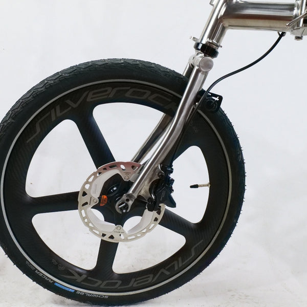 20 inch Full Titanium Trifold brompton Bike with Disc Brake and carbon wheelset