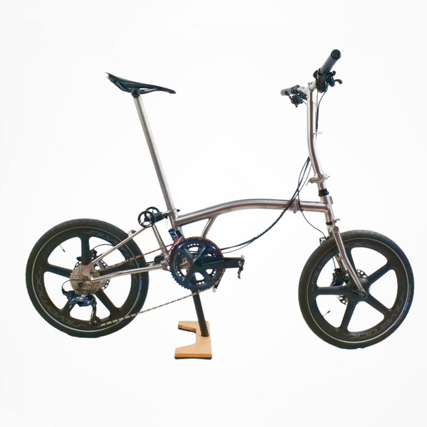 20 inch Full Titanium Trifold brompton Bike with Disc Brake and carbon wheelset