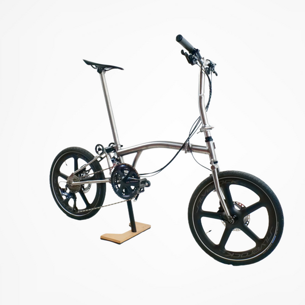 20 inch Full Titanium Trifold brompton Bike with Disc Brake and carbon wheelset