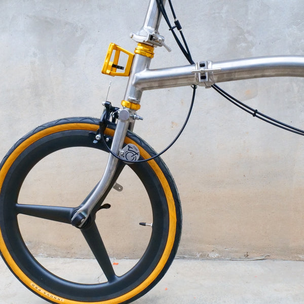 20inch trifold full aero titanium brompton bike rim brake 7 speed  with carbon wheelsets