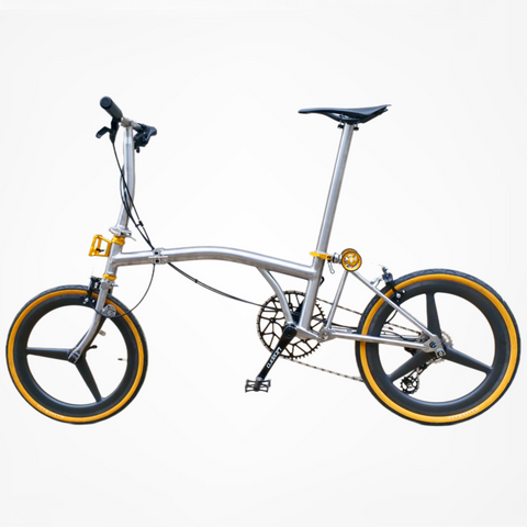20inch trifold full aero titanium brompton bike rim brake 7 speed  with carbon wheelsets
