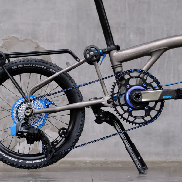 3D Printed Titanium Fork & Triangle for Brompton T Line