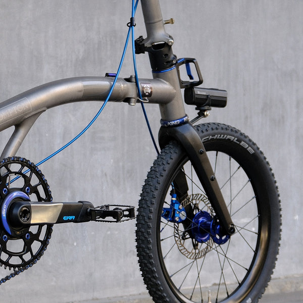 3D Printed Titanium Fork & Triangle for Brompton T Line