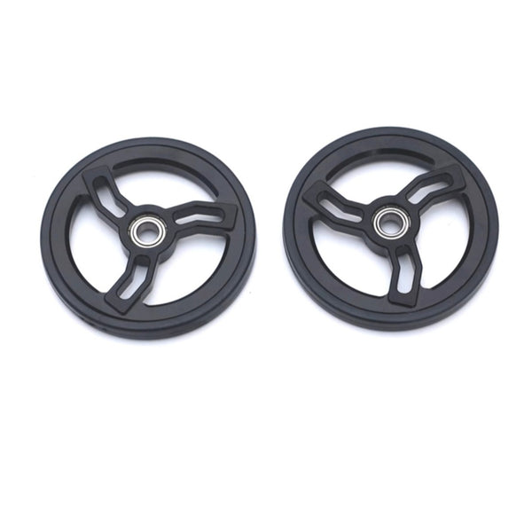70mm Easy Wheels for Brompton – Premium CNC Aluminum Roller Wheels with Titanium Bolts, 73g/pair – The H&H-Style Upgrade You’ve Been Looking For