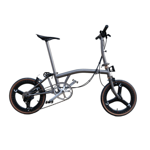 7 speed matte grey full titanium brompton.