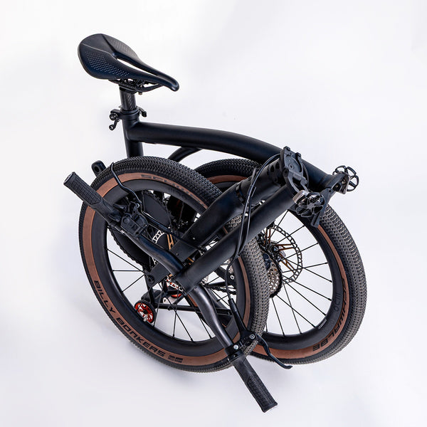 HEXATI T20 ELite – 9.4kg Full‑Aero Titanium Tri‑Fold 20″ Gravel Bike | SRAM Rival AXS 12‑Speed Electronic, Thru‑Axles, Maxxis 20×1.9″ Tires – Ultimate Brompton G Line Alternative
