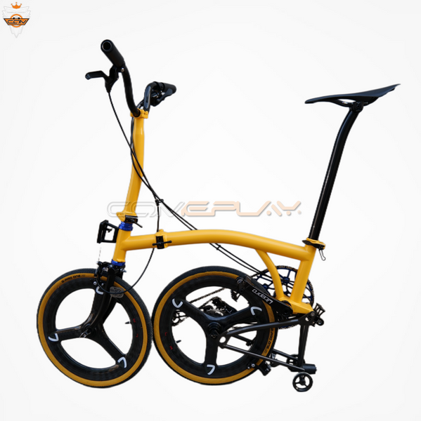 Full aero titanium brompton 16 Inch tri-fold Folding Bike with 7-Speed