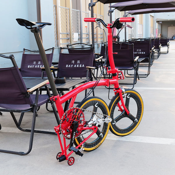 Full aero titanium brompton 16 Inch tri-fold Folding Bike with 7-Speed