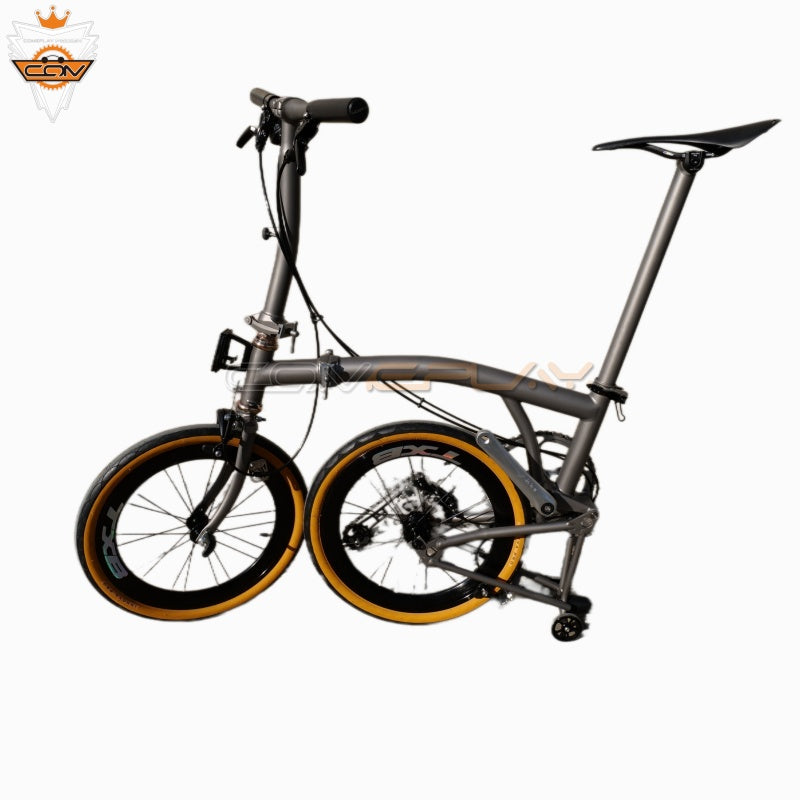 Full aero titanium brompton 16 Inch Bike, 7-Speed,aluminum wheelsets,Matte grey