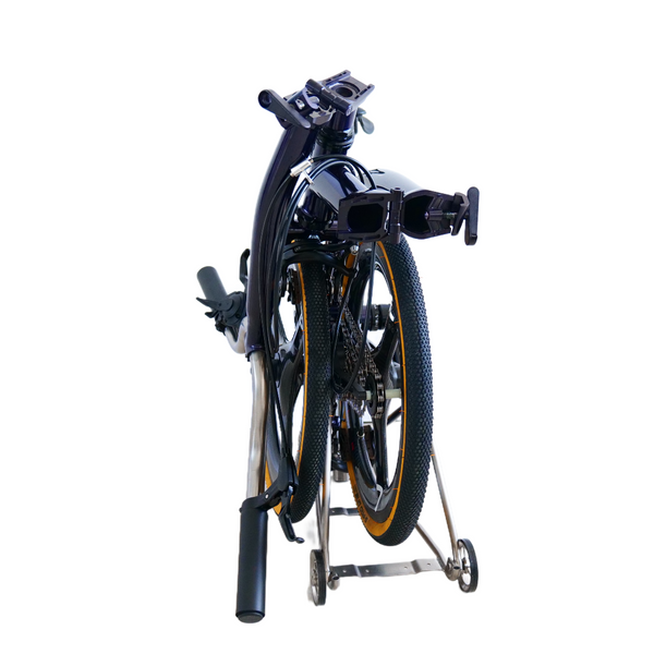Full aero titanium brompton 16 Inch Bike, 7-Speed,Carbon wheelsets, Dark Blue