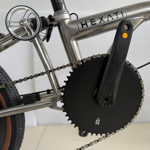 HEXATI T18 ELite Thru-Axle – 8.6kg Full-Titanium Folding Bike | L-TWOO ER9 Electronic Shifting, Hydraulic Disc Brakes, Carbon Wheels – T Line Gravel Upgrade