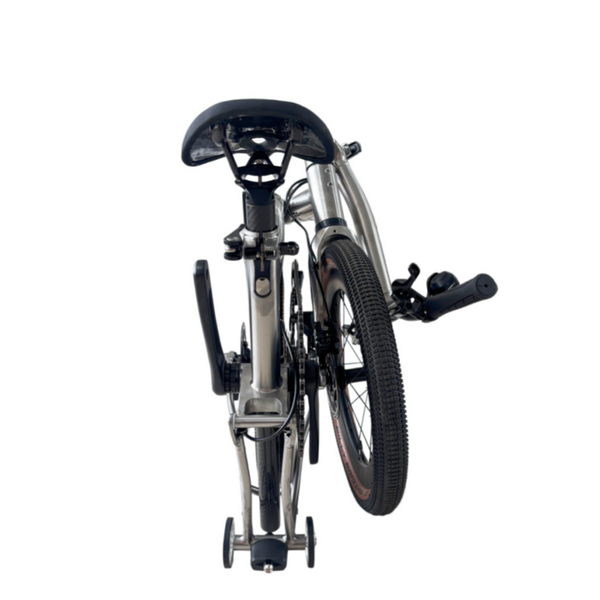 HEXATI T18 ELite Thru-Axle – 8.6kg Full-Titanium Folding Bike | L-TWOO ER9 Electronic Shifting, Hydraulic Disc Brakes, Carbon Wheels – T Line Gravel Upgrade