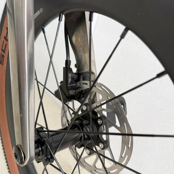 HEXATI T18 ELite Thru-Axle – 8.6kg Full-Titanium Folding Bike | L-TWOO ER9 Electronic Shifting, Hydraulic Disc Brakes, Carbon Wheels – T Line Gravel Upgrade