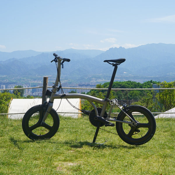 HEXATI T18 ELite – 8.2kg Full-Titanium Tri-Fold Bike  Rim Brake, 7-Speed, 355 Carbon Wheels – T Line Alternative