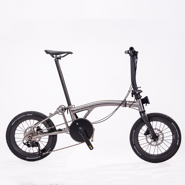 HEXATI T18 ELite – 8.5kg Titanium-Carbon Folding Bike  Shimano 105 11-Speed, Hydraulic Disc Brakes, Carbon Wheels – The Smart T Line Alternative