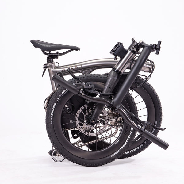 HEXATI T18 ELite – 8.5kg Titanium-Carbon Folding Bike  Shimano 105 11-Speed, Hydraulic Disc Brakes, Carbon Wheels – The Smart T Line Alternative