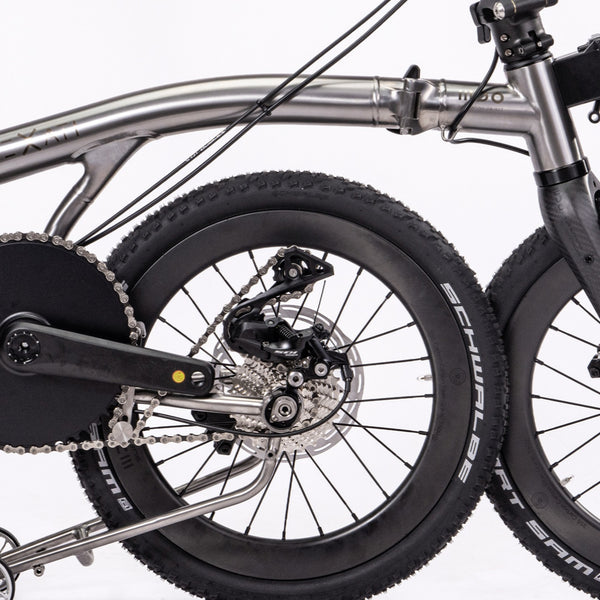 HEXATI T18 ELite – 8.5kg Titanium-Carbon Folding Bike  Shimano 105 11-Speed, Hydraulic Disc Brakes, Carbon Wheels – The Smart T Line Alternative